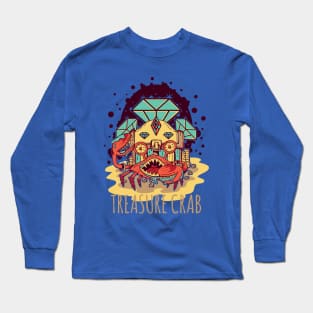 Treasure Crab Illustration Long Sleeve T-Shirt